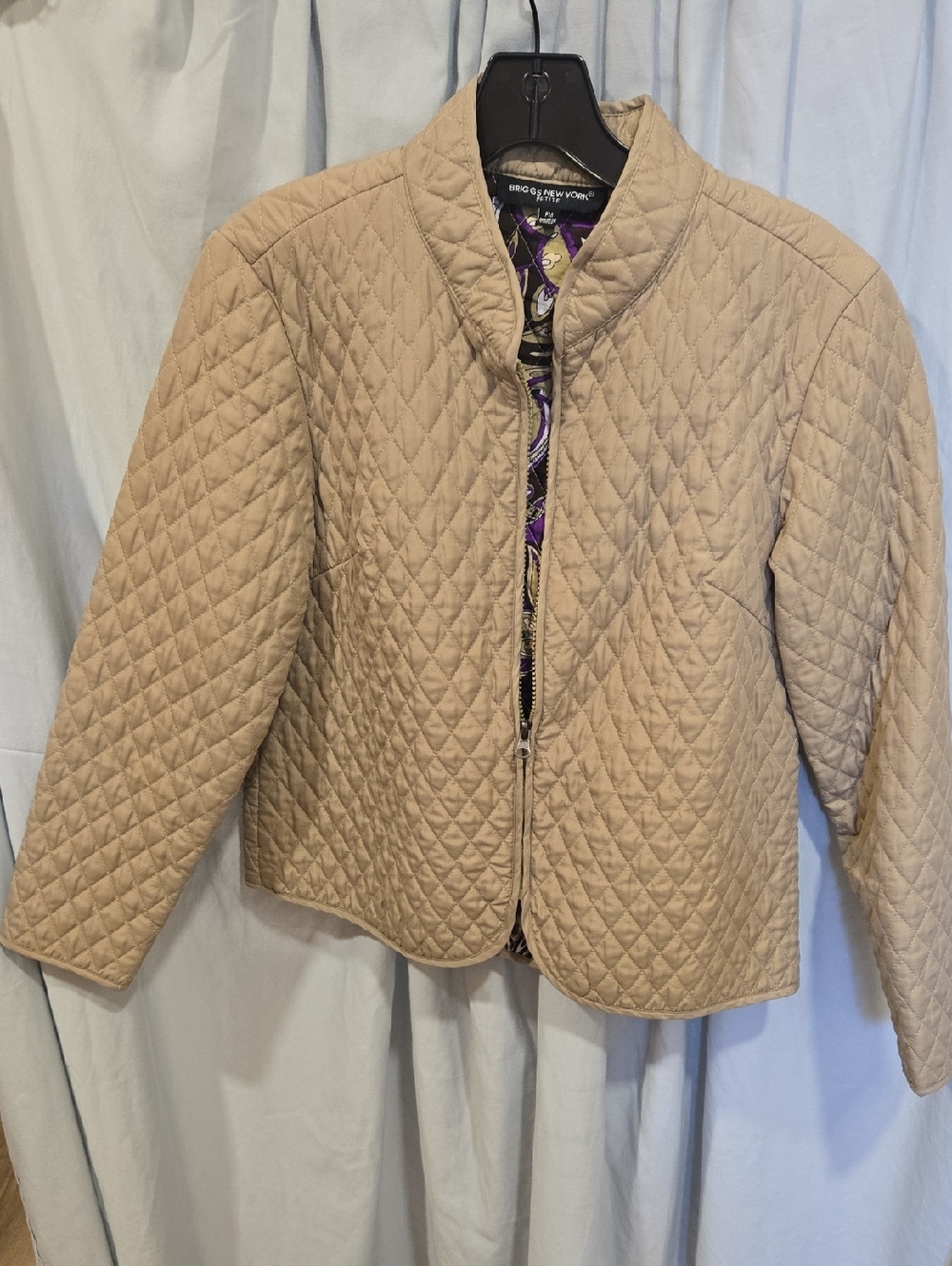 Briggs New York Quilted Light Beige Puffer Jacket